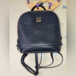 Dooney & Bourke Black Leather Zip Up Backpack